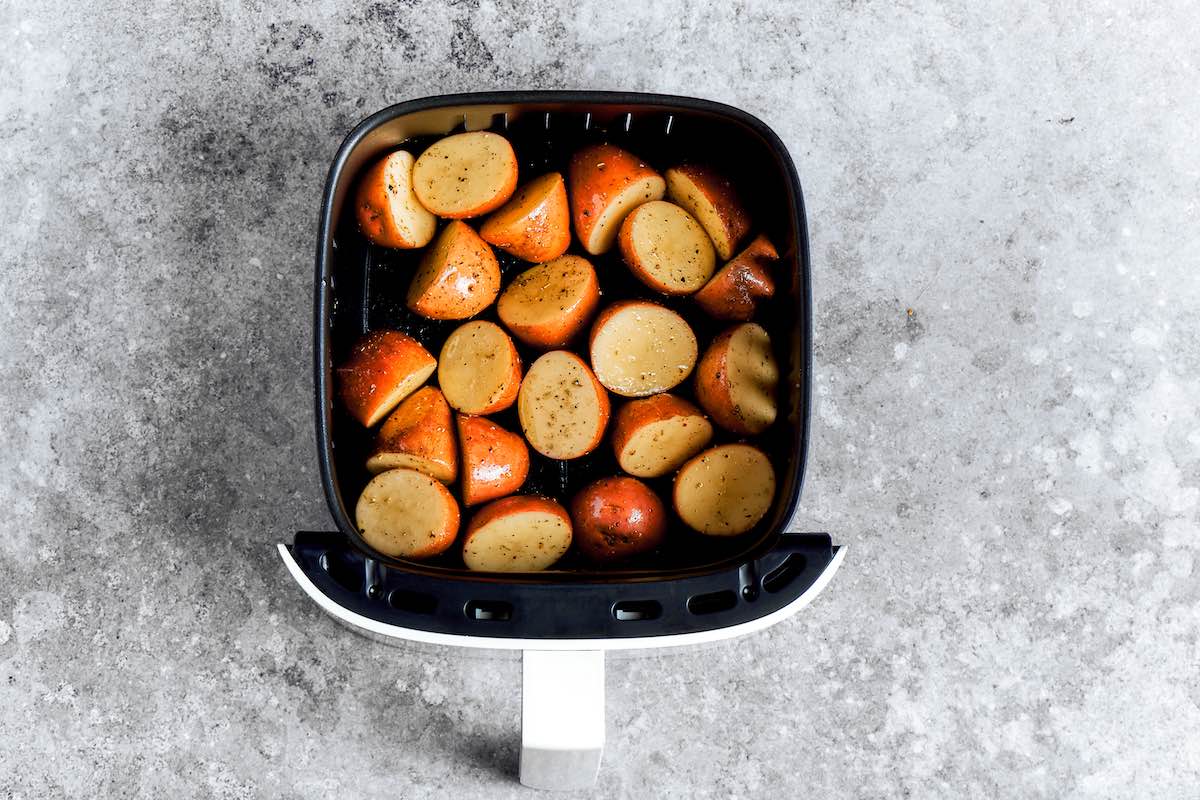 raw baby potatoes in the air fryer.