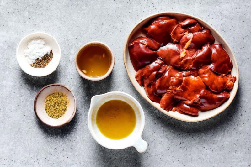 marinade ingredients in bowls.