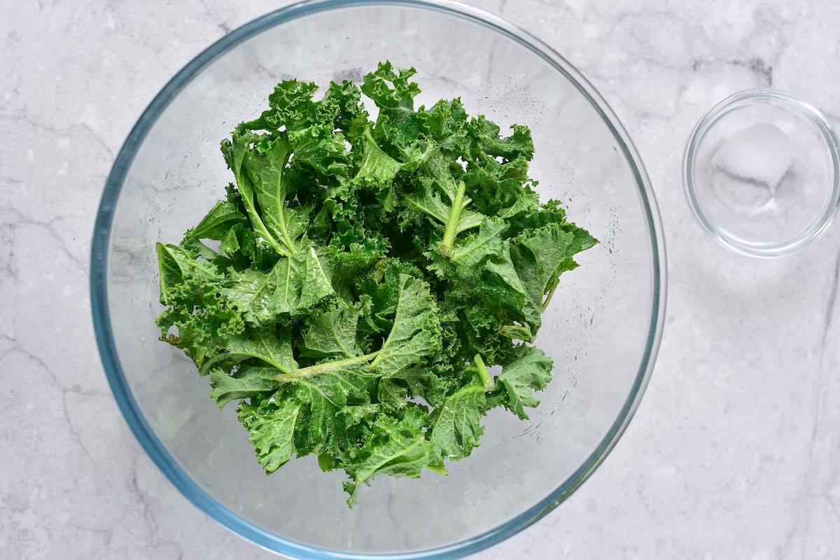 seasoned kale in a bowl.