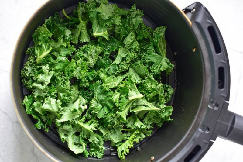 raw kale in the air fryer.