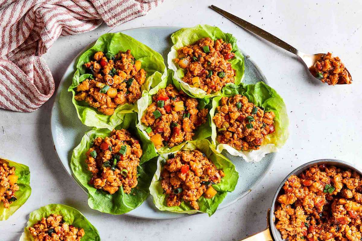 assembled lettuce wraps.