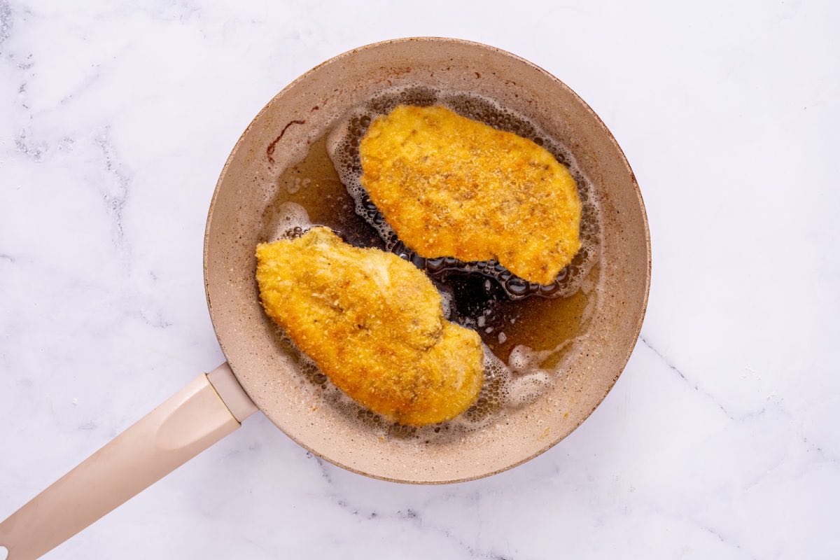 frying breaded chicken breast fillets.