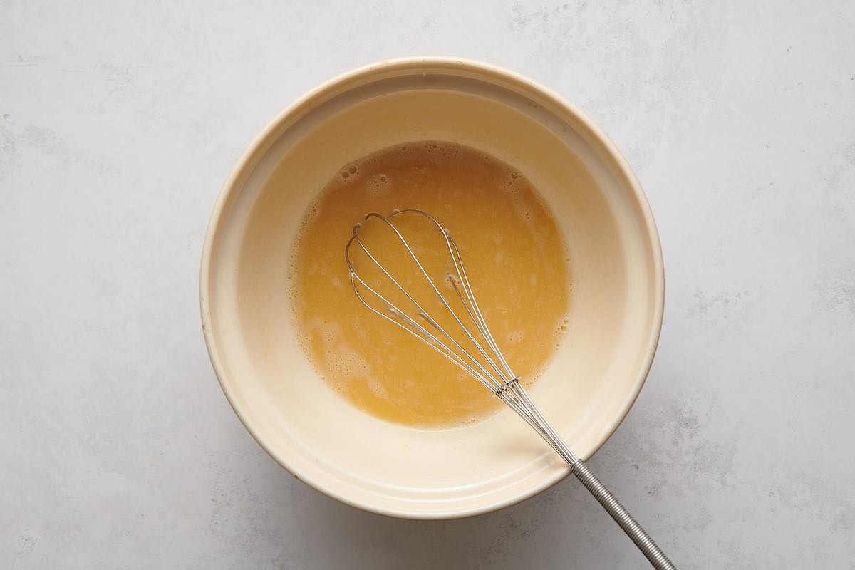 wet ingredients in mixing bowl.