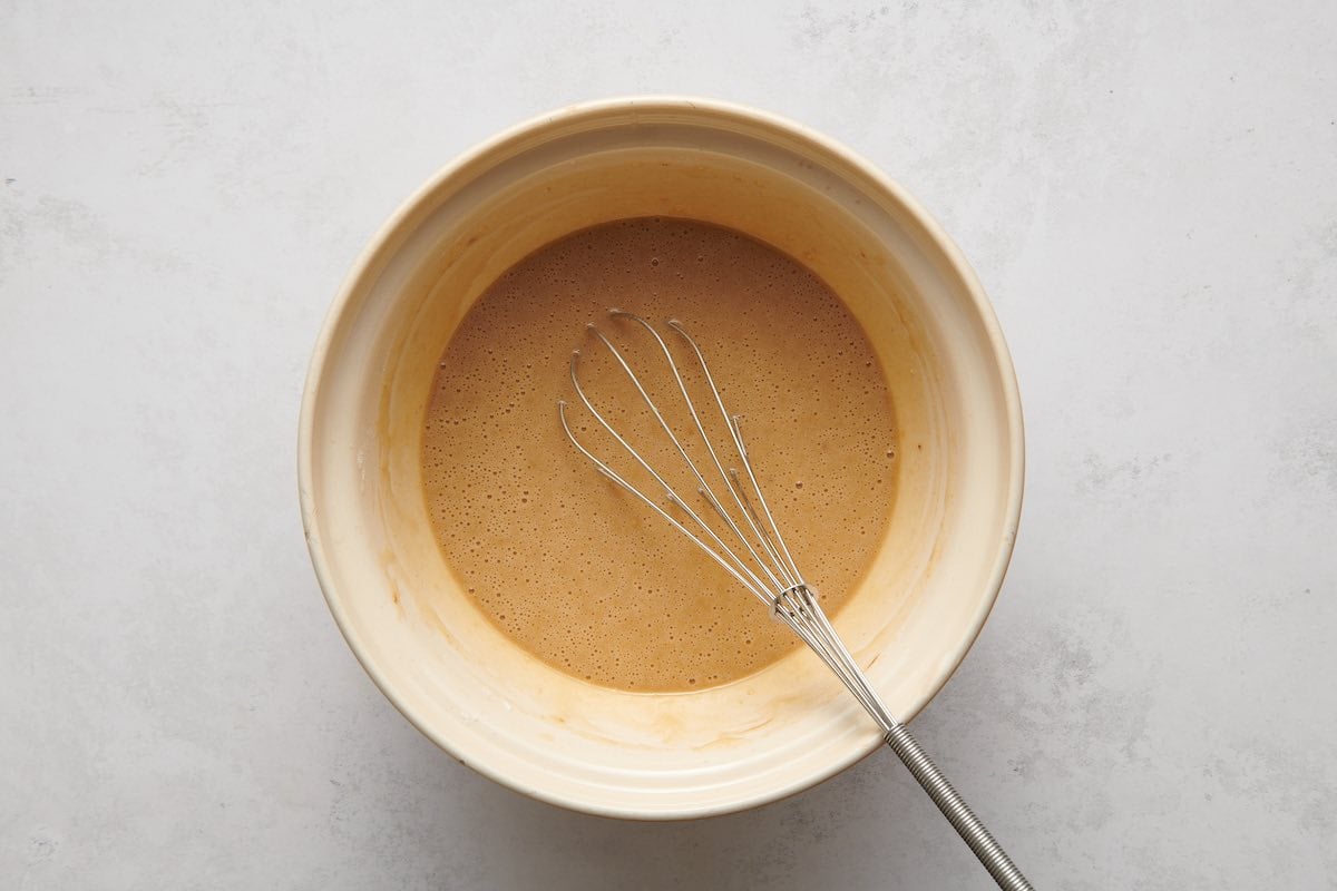 dry ingredients in mixing bowl.