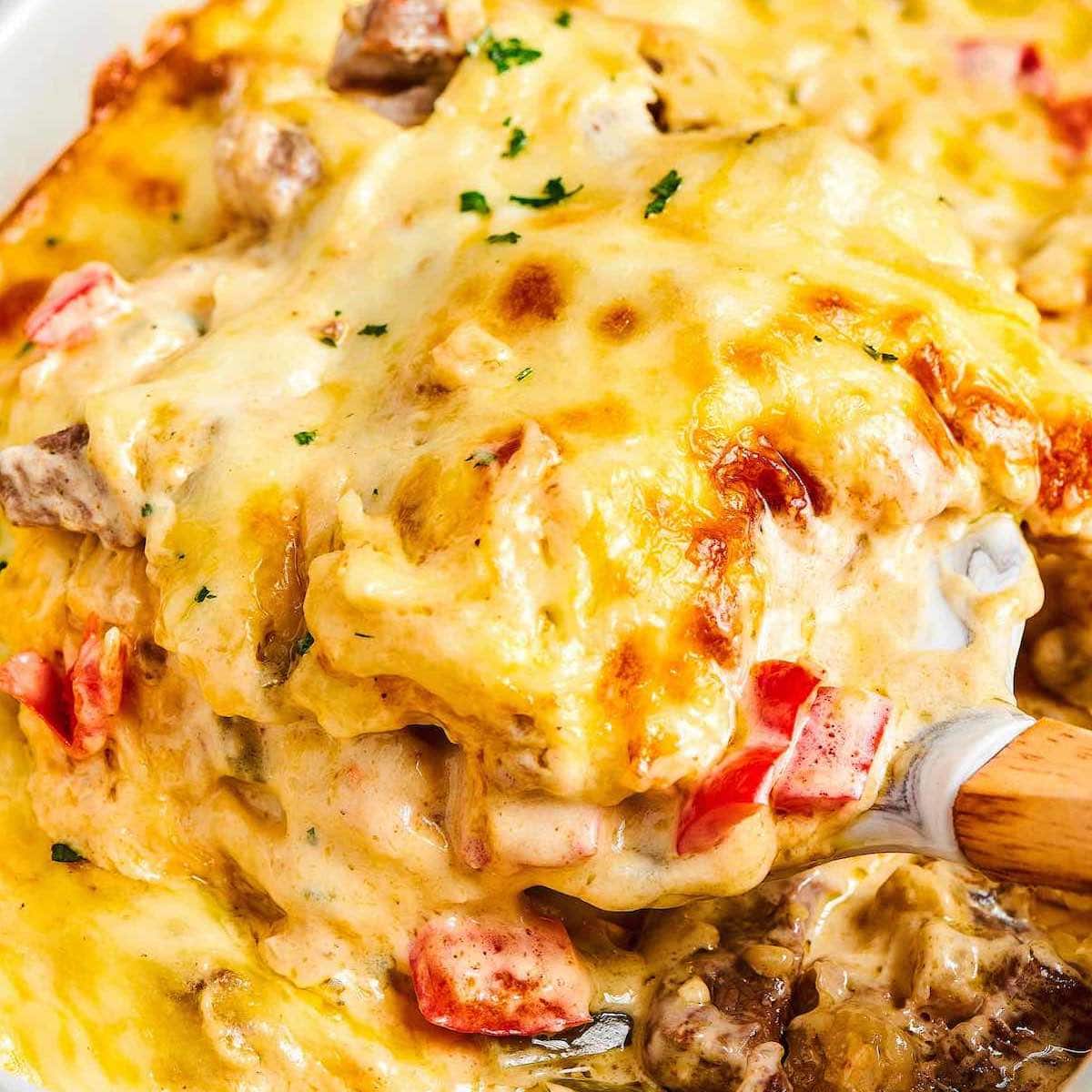 philly cheesesteak casserole recipe.