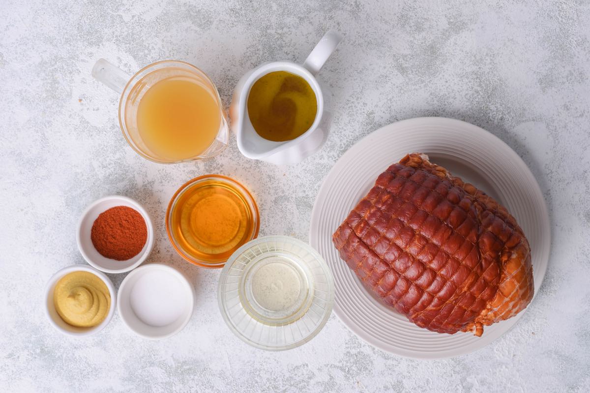 ingredients for smoked ham. 