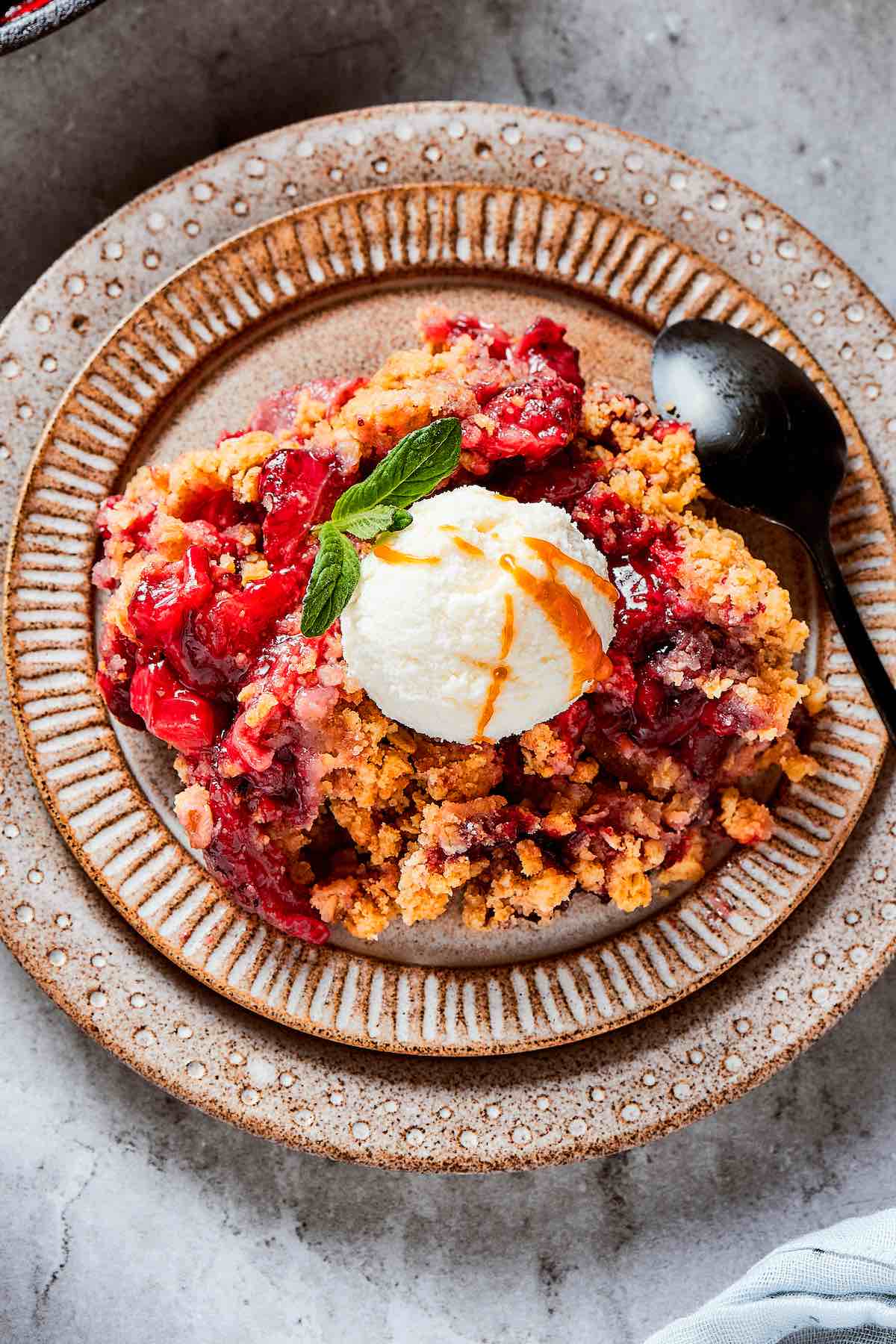 homemade strawberry crisp.