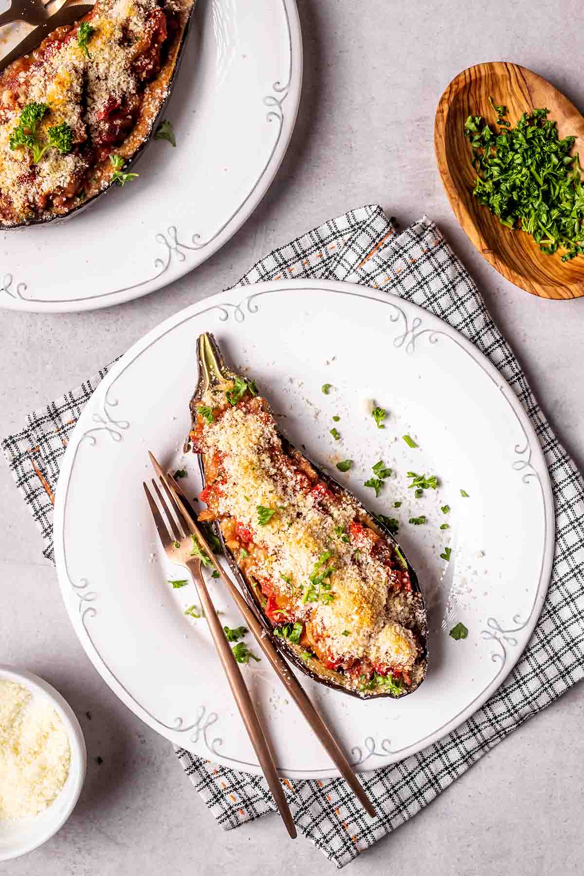 homemade stuffed eggplant.