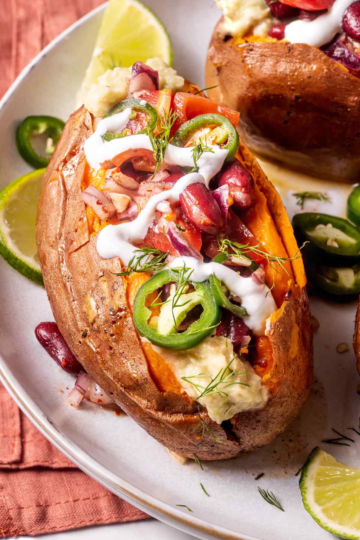 stuffed sweet potatoes.