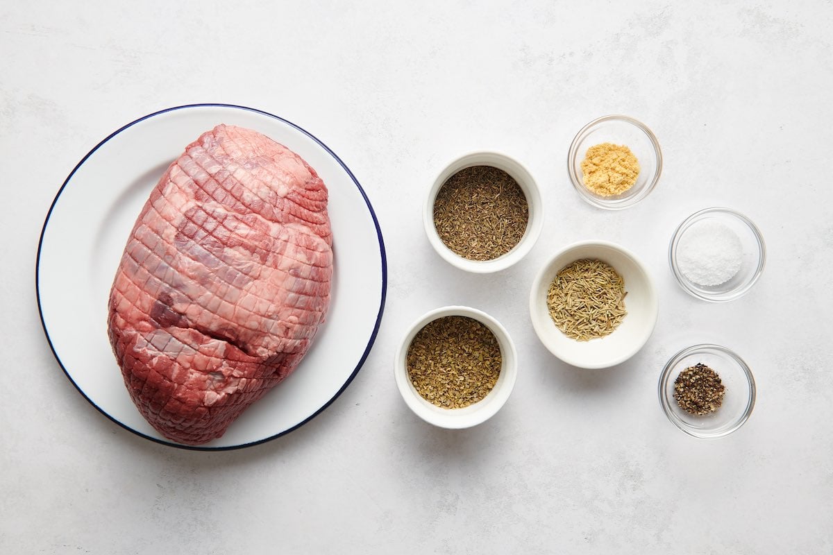 ingredients for top round roast. 