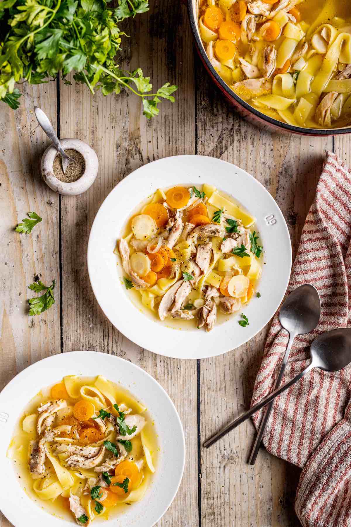 homemade turkey noodle soup.