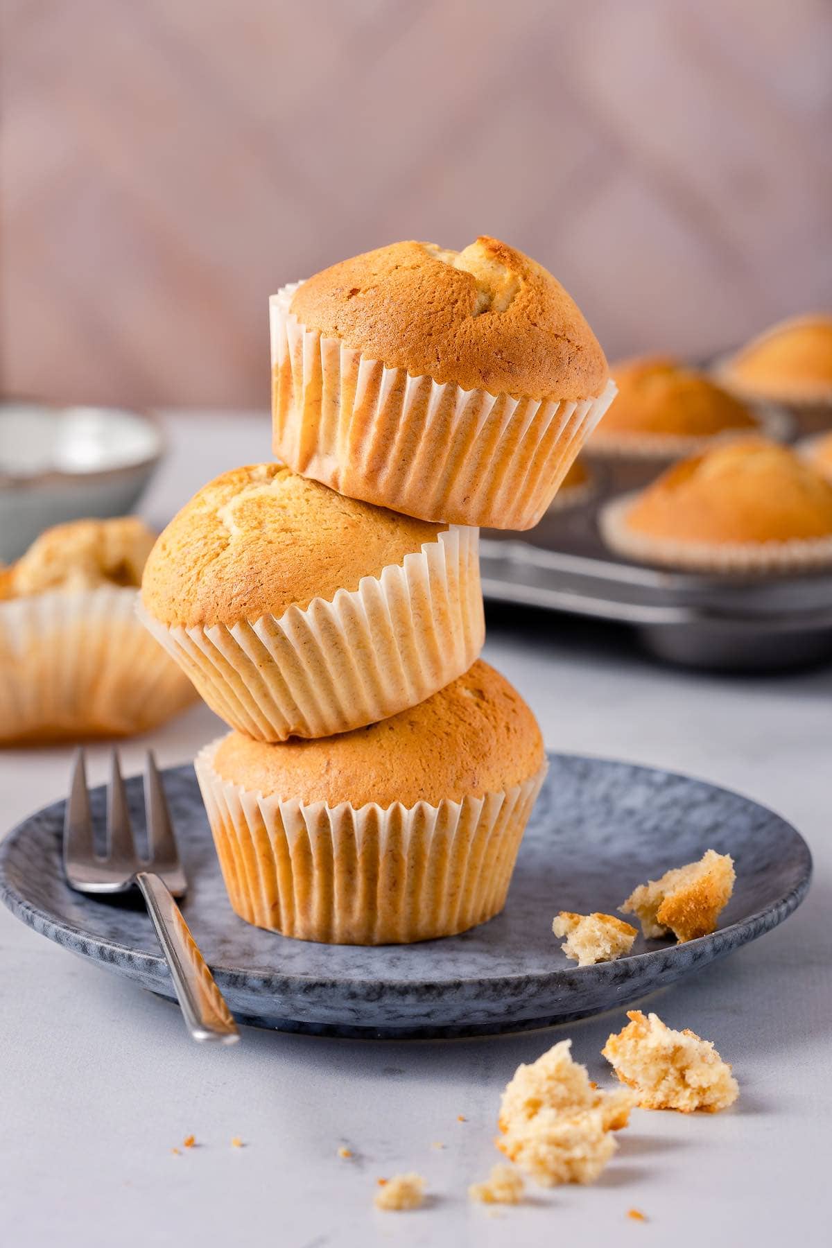 homemade banana muffins with 4 ingredients.