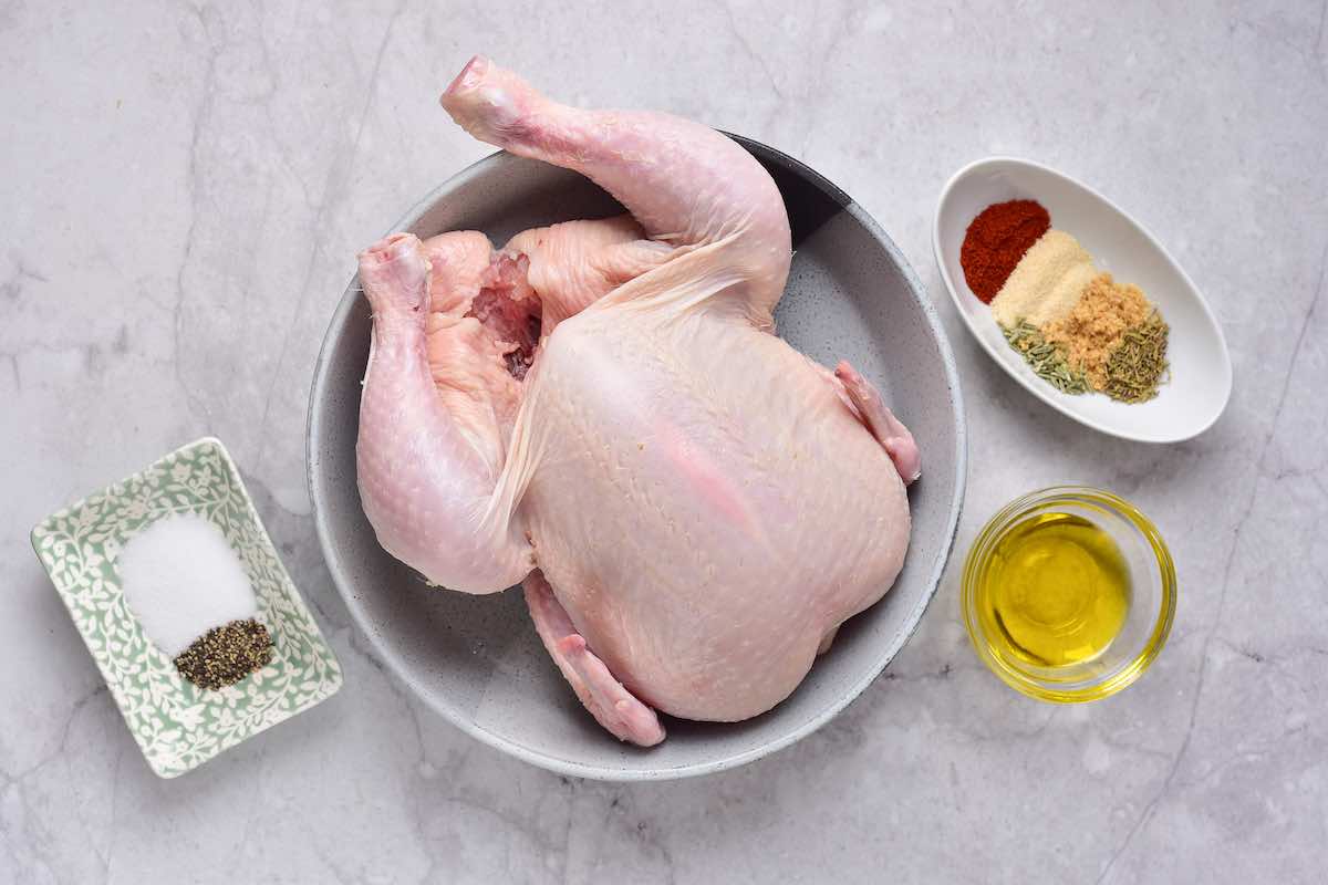 ingredients to make air fryer cornish hens.