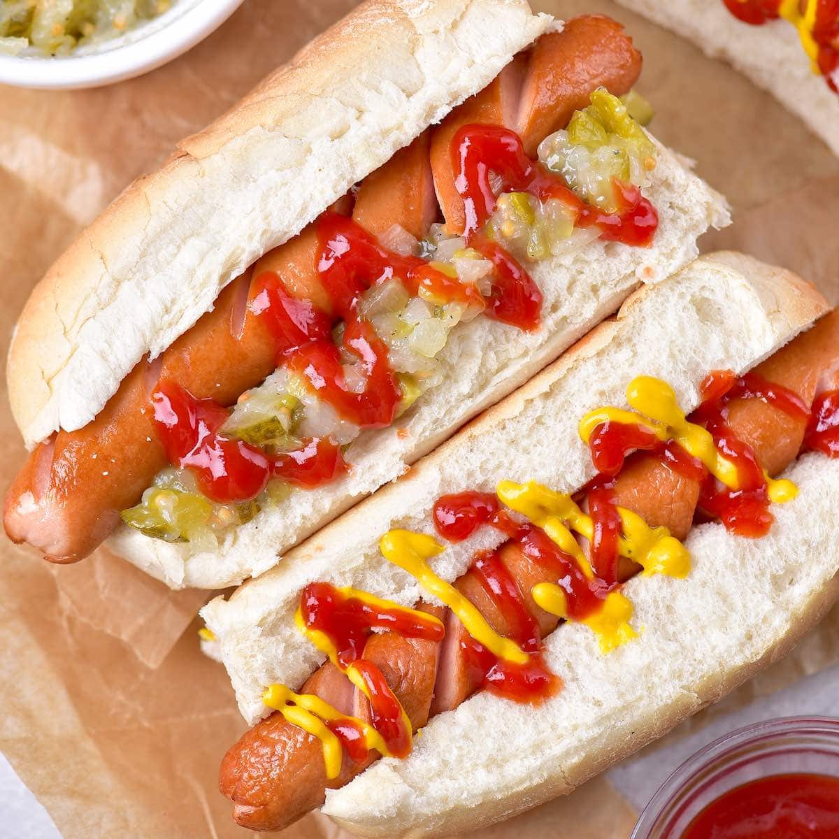 air fryer hot dogs recipe.