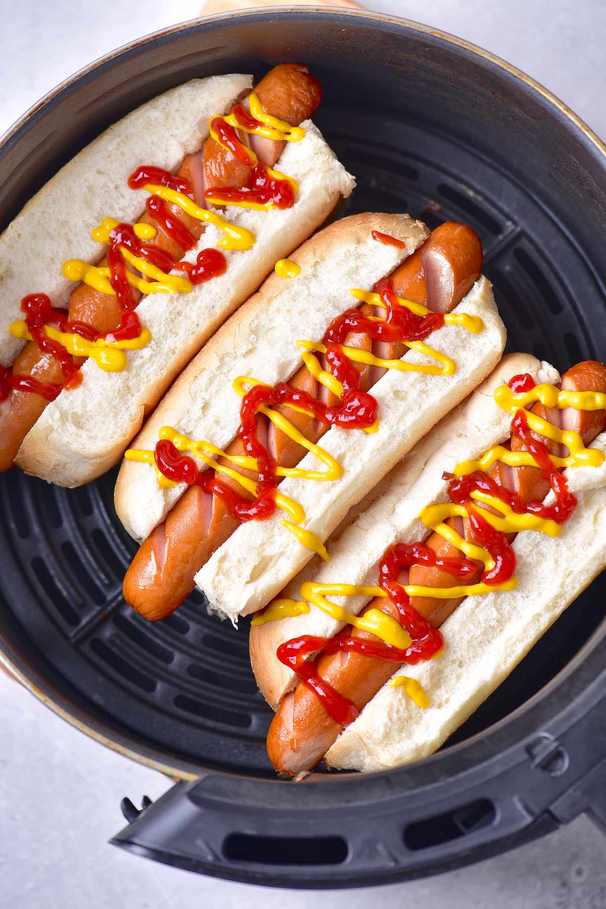 air fryer hot dogs.