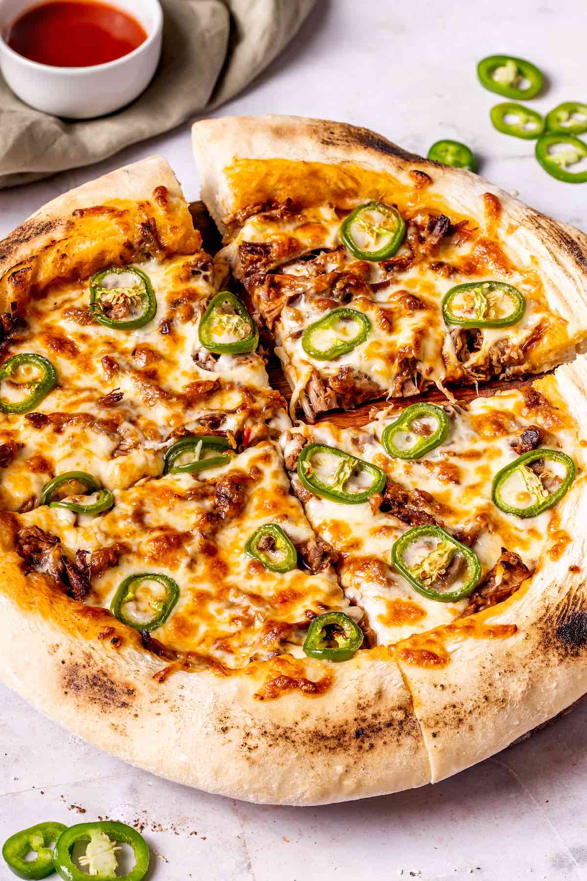 pizza birria on a platter.