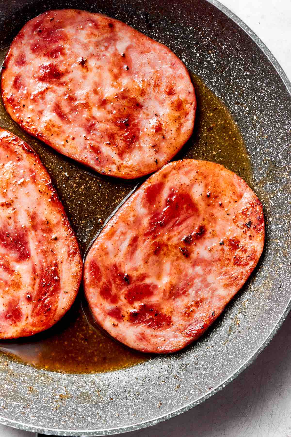 glazed ham steaks.