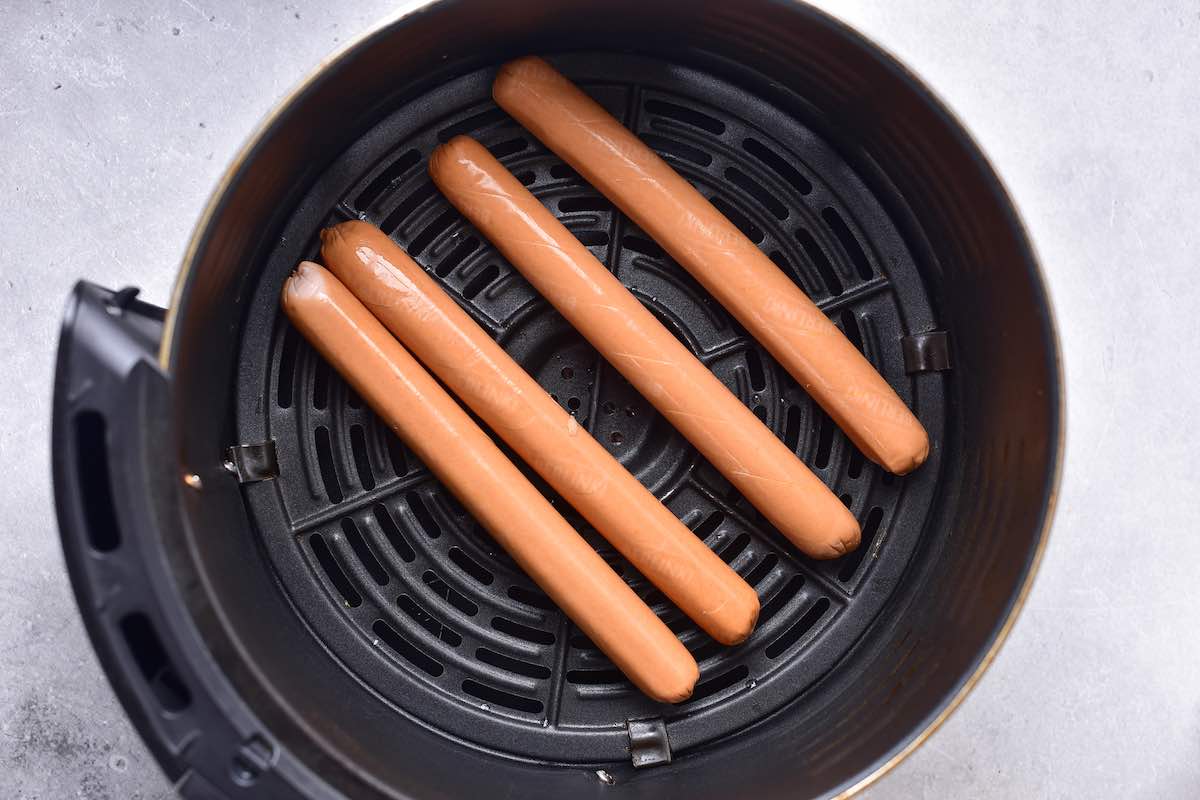 raw hot dogs in air fryer.