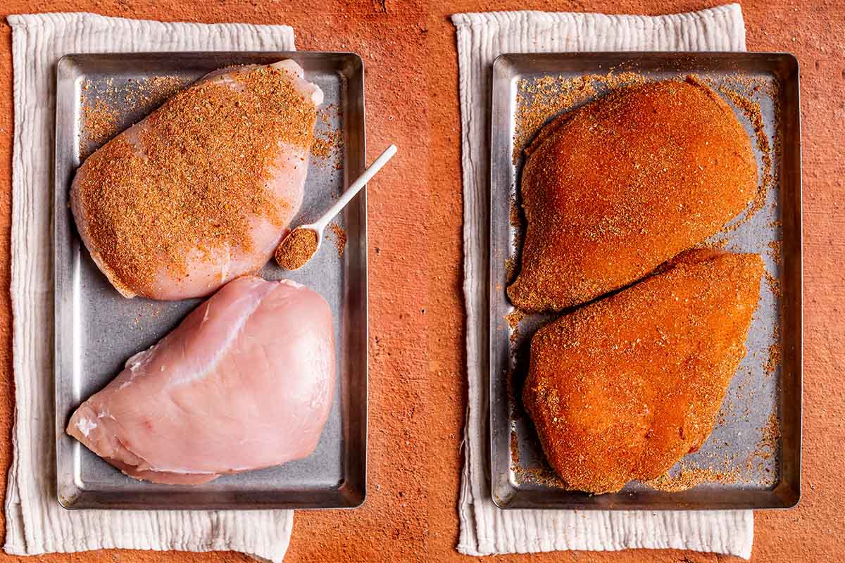 seasoned raw turkey tenderloin.