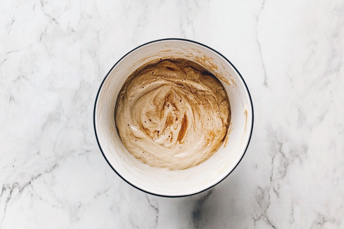 pancake batter in bowl.