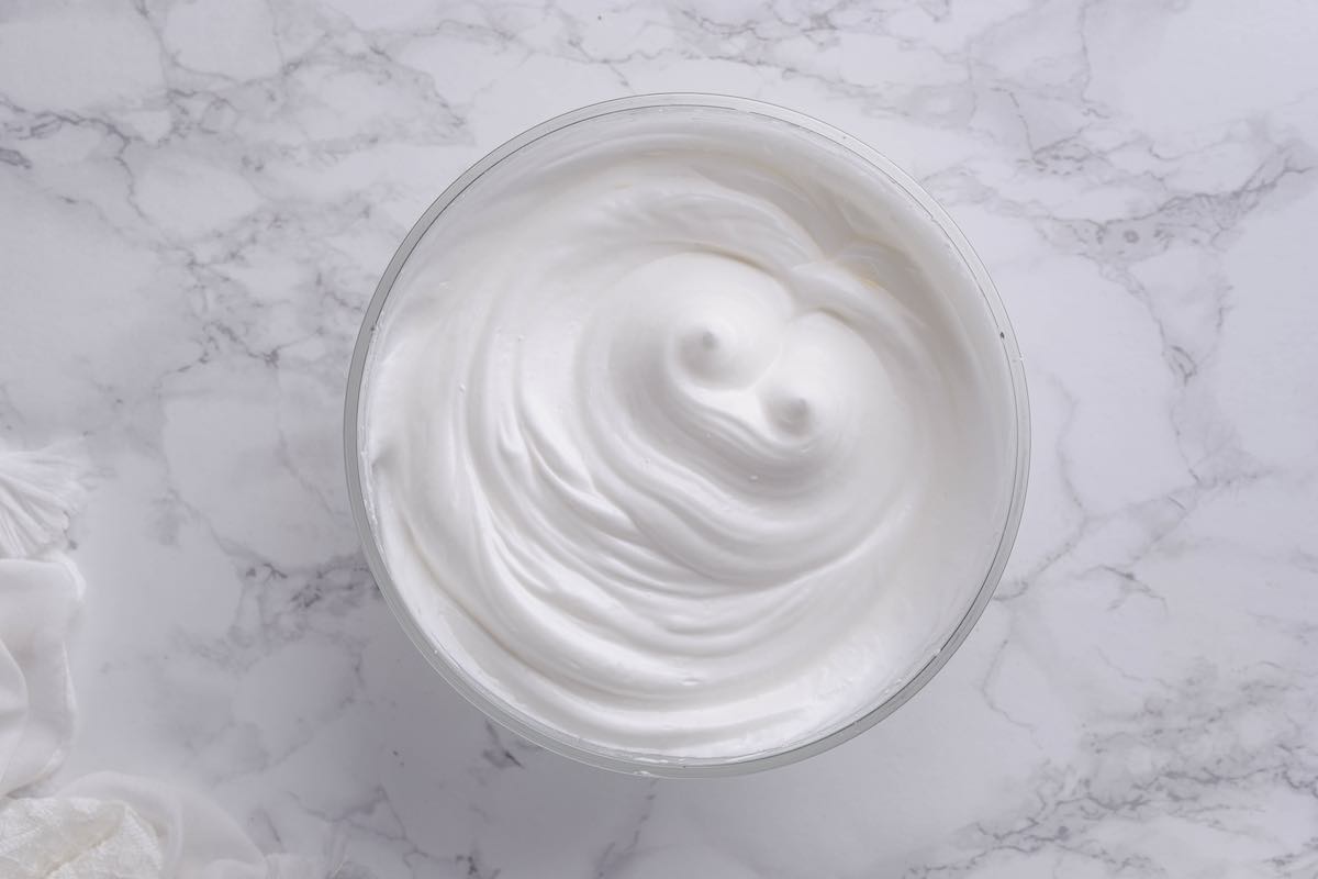 whipped egg whites.