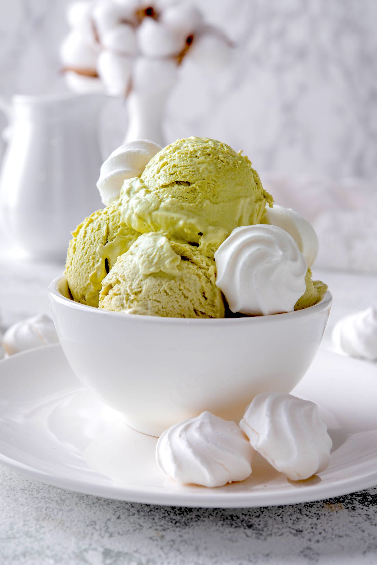 homemade matcha ice cream.