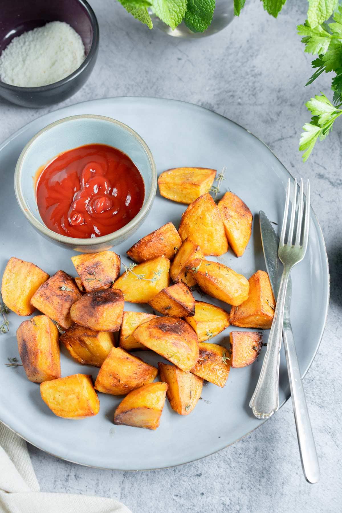 bowl of sauteed potatoes.