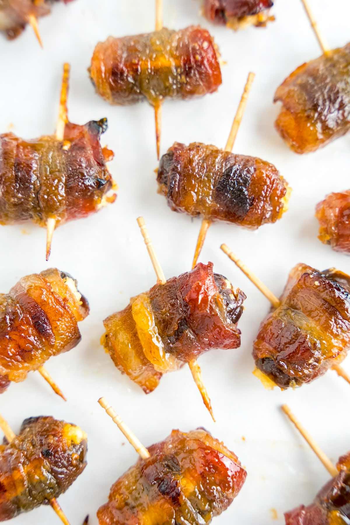 goat cheese stuffed dates with bacon.