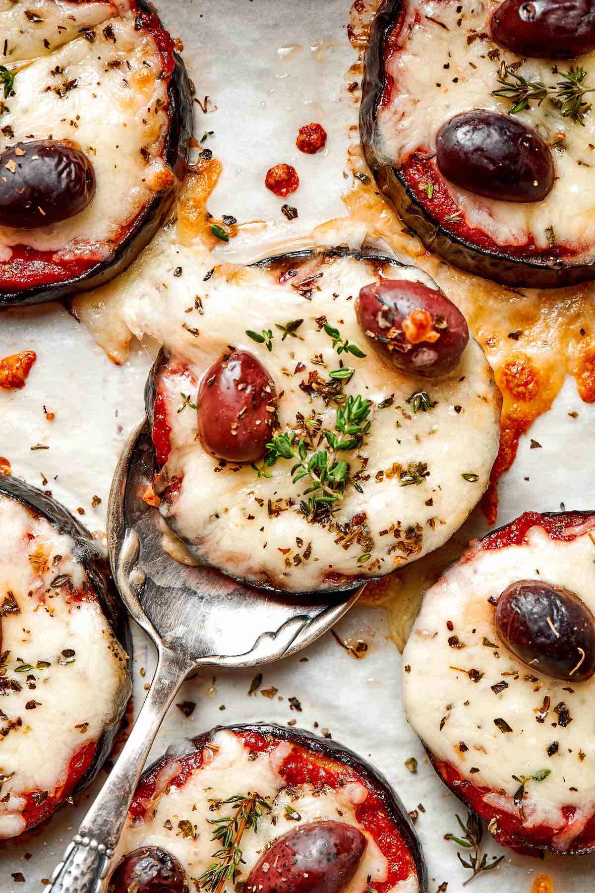 homemade eggplant pizza.