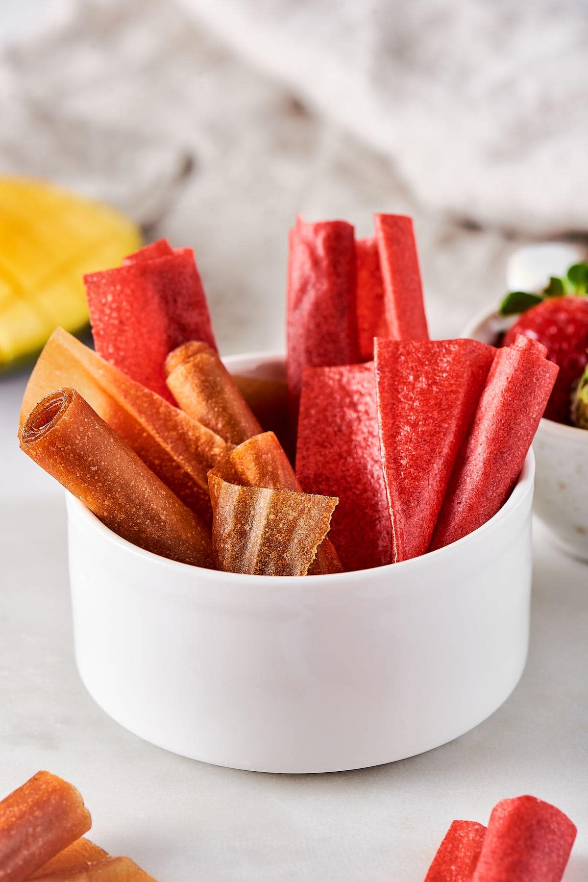 fruit leather in a bowl.