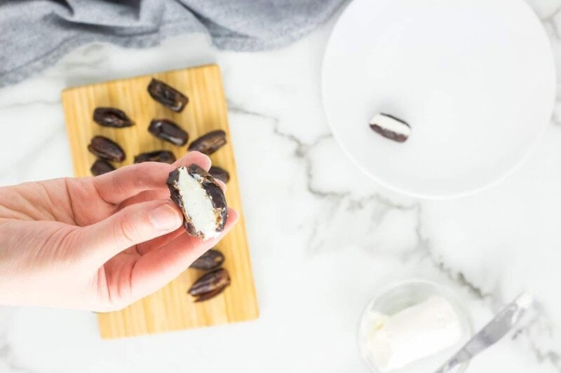 dates stuffed with goat cheese.