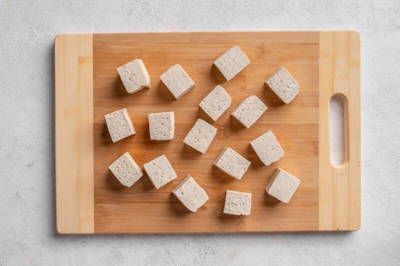 chopped tofu.