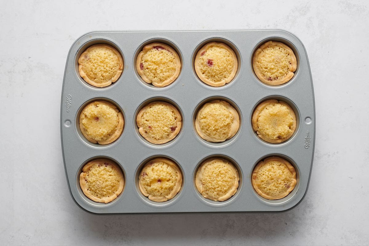 baked tarts in muffin tin.