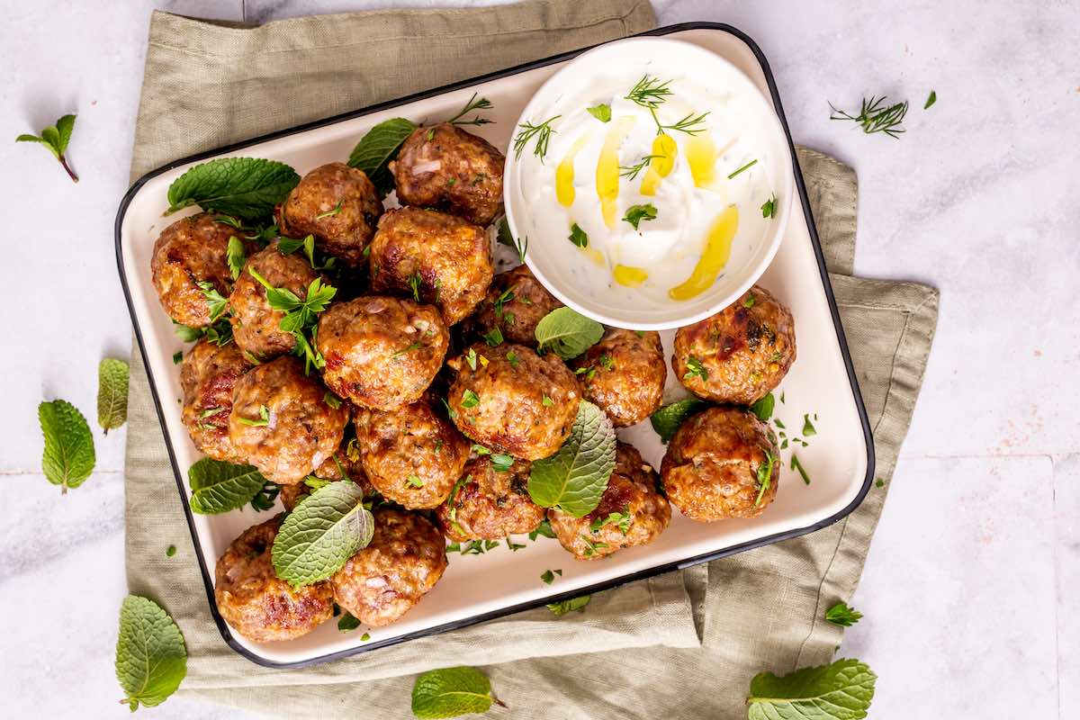 oven baked lamb meatballs.