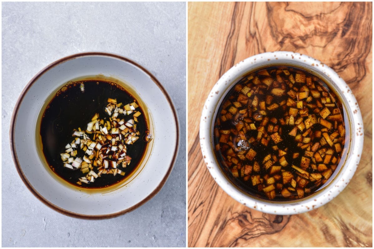 tofu marinade ingredients in a bowl. 