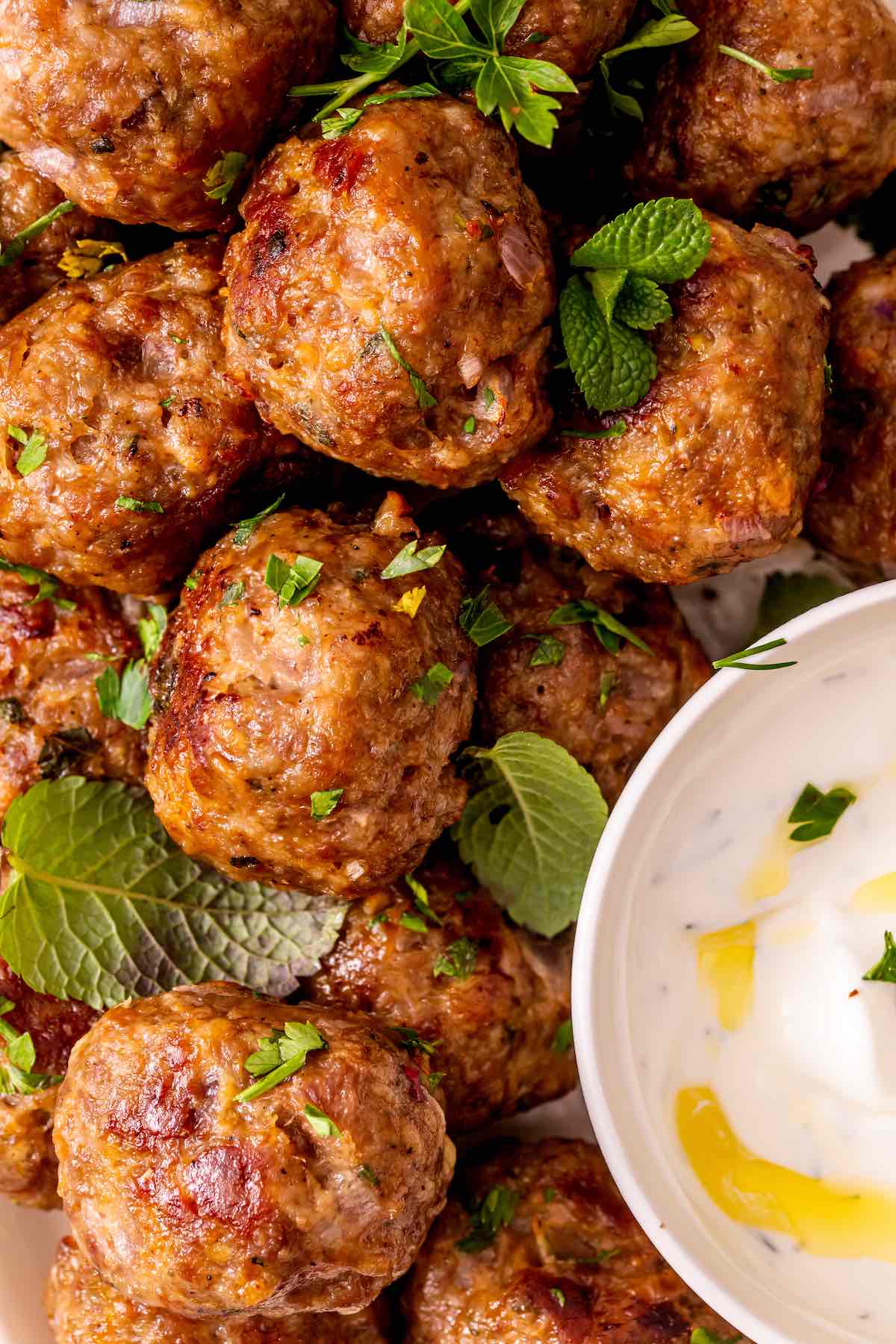 ground lamb meatballs.