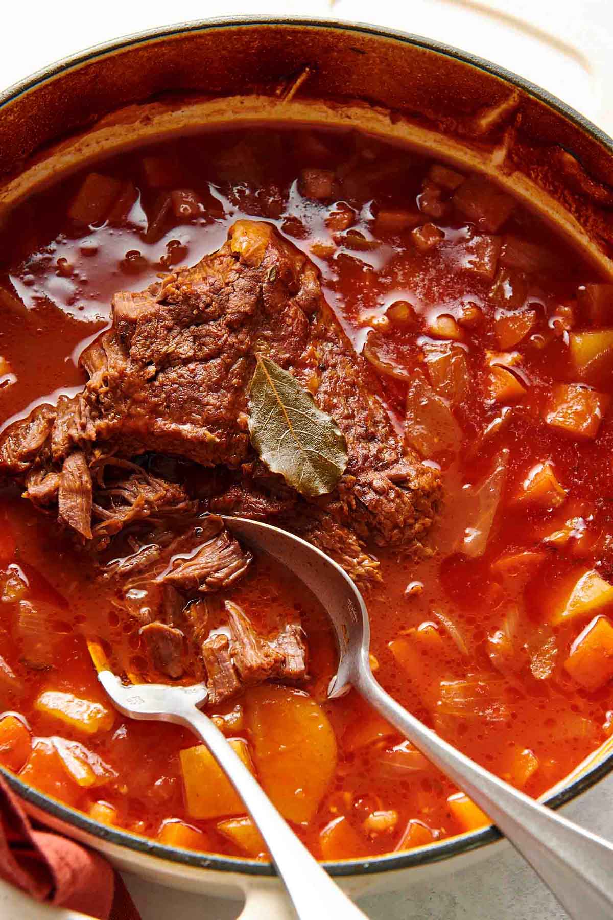 Pot Roast in a Dutch oven.