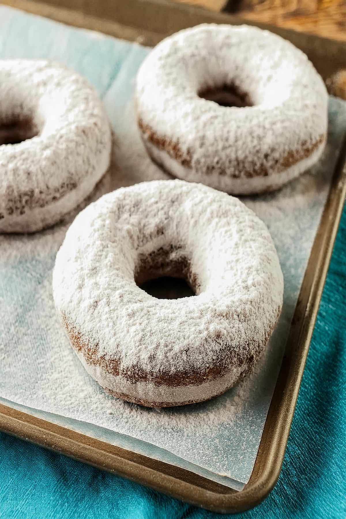 powdered donuts.