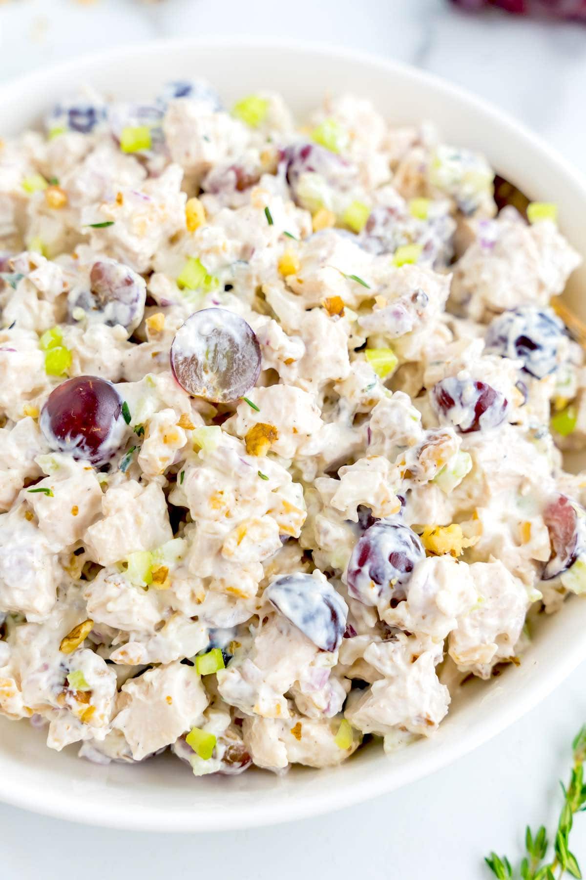 chicken salad with grapes.