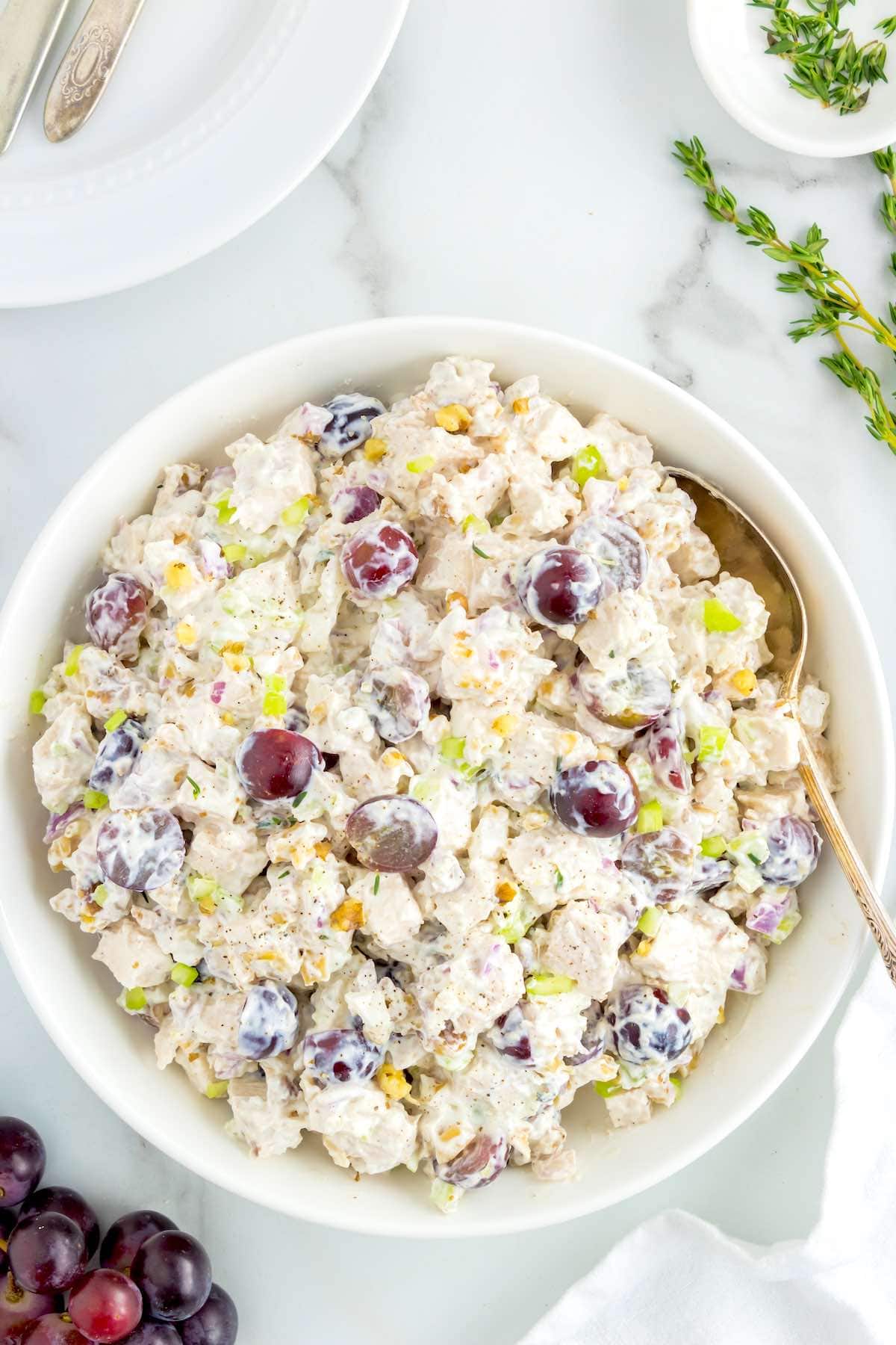 chicken and grape salad.