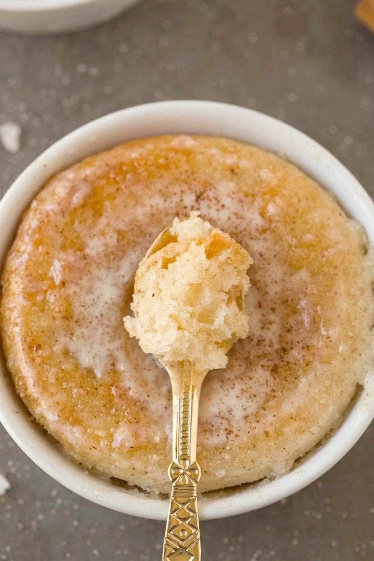 cinnamon roll in a mug. 