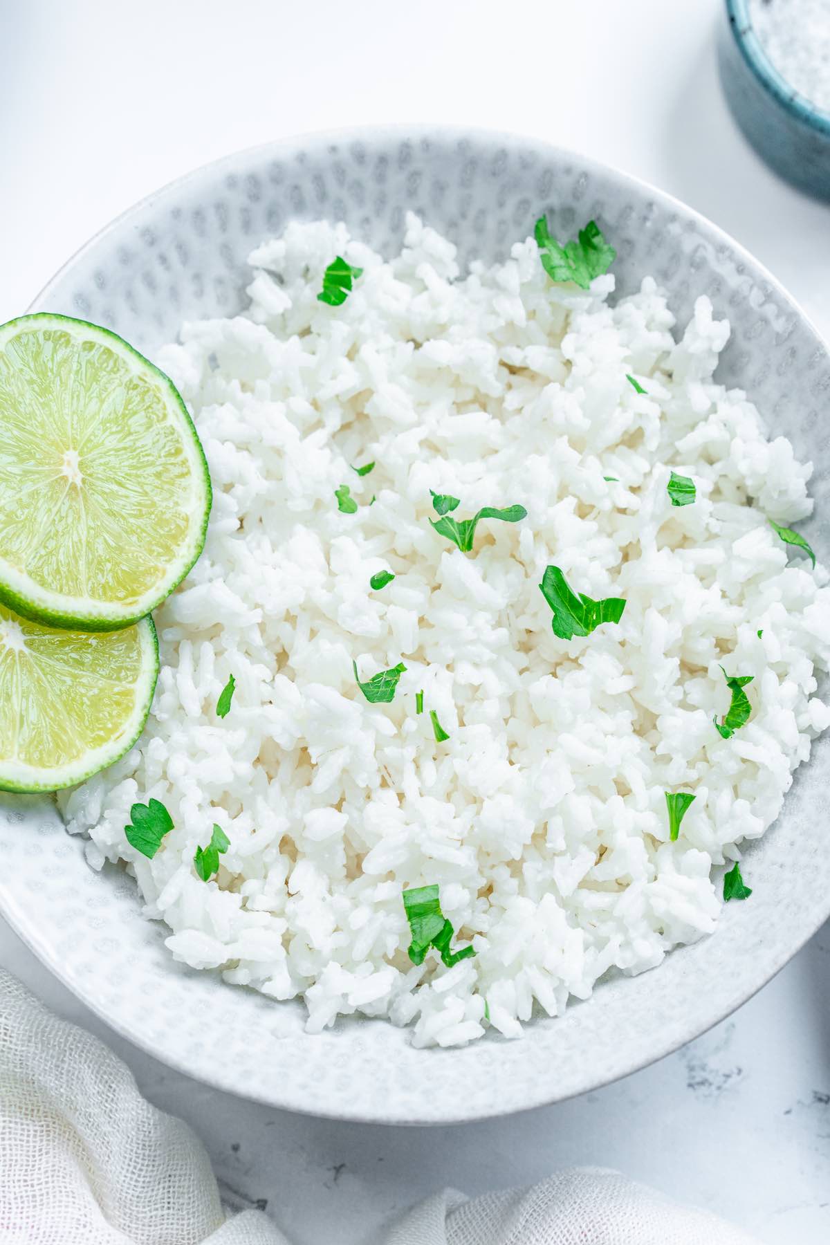 coconut rice in a bowl.