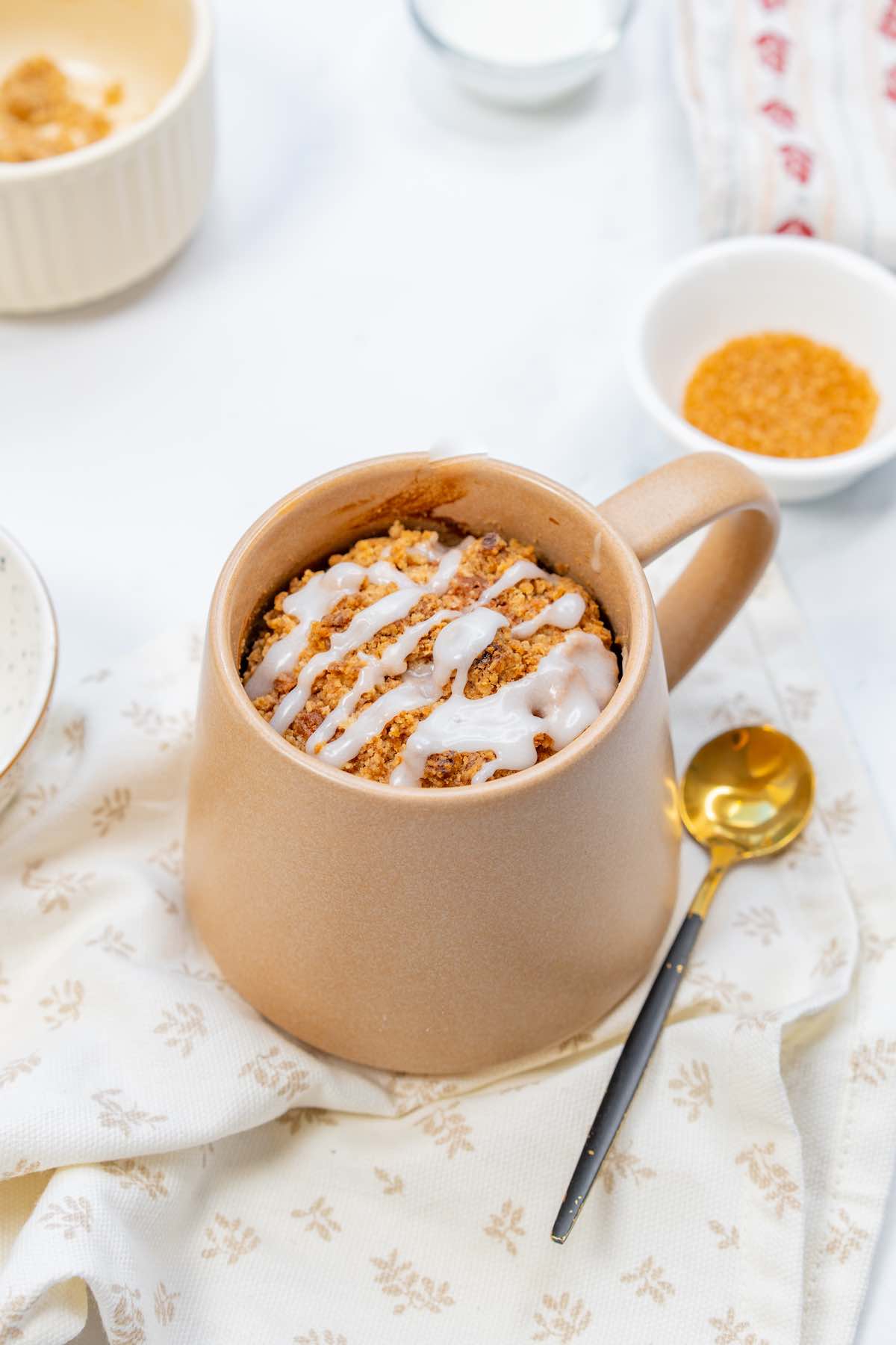 coffee cake in a mug.