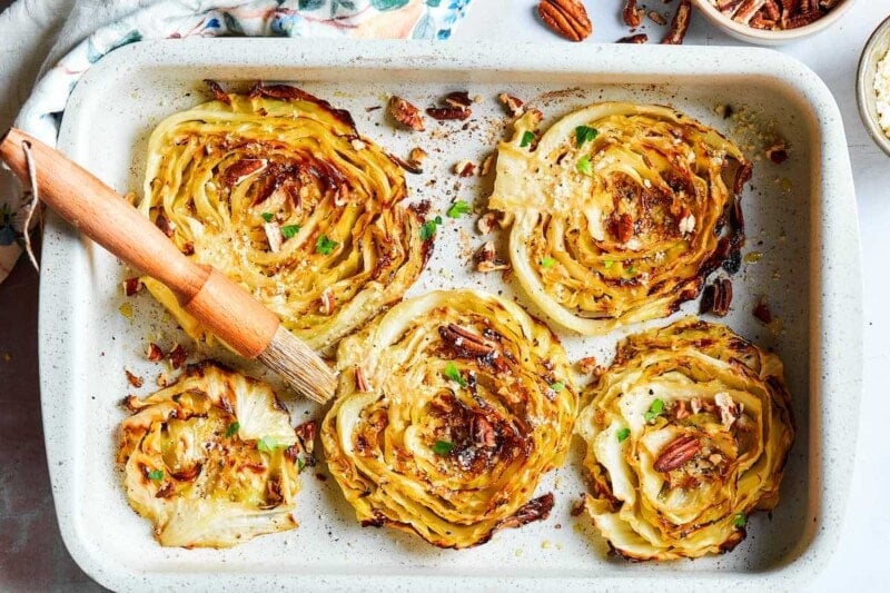 oven baked cabbage steaks.