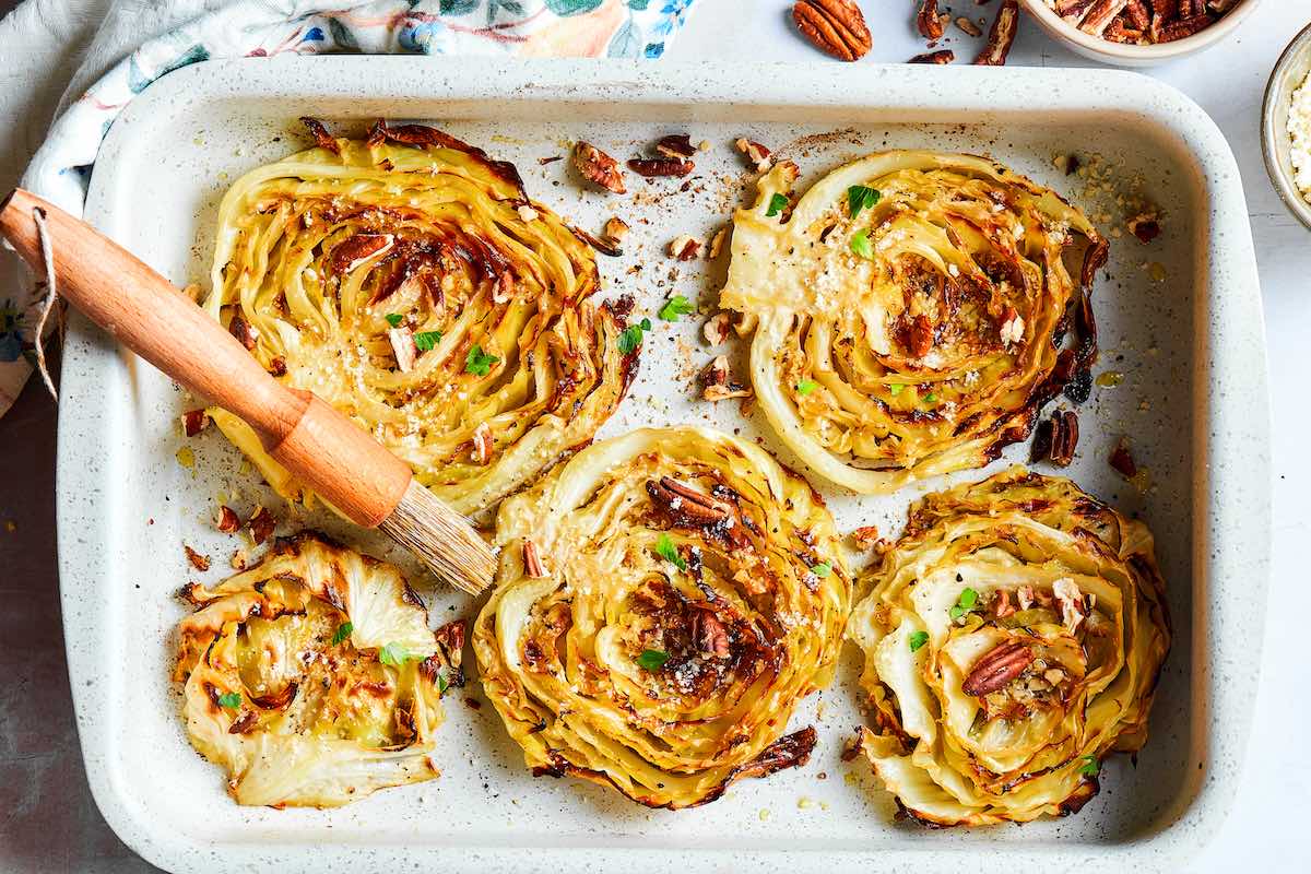 oven baked cabbage steaks.