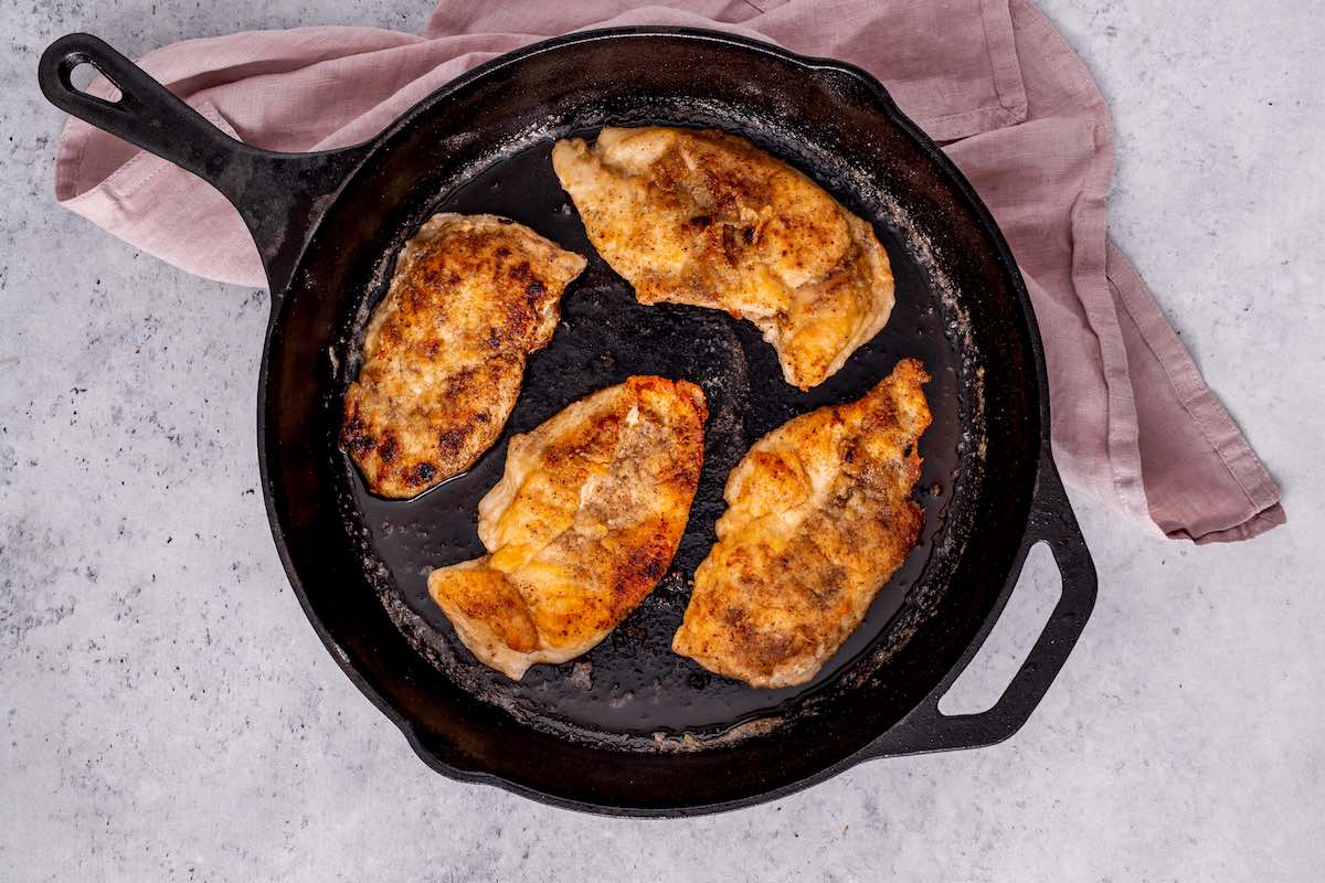 pan-fried chicken breasts.