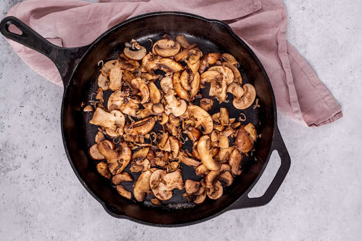 sauteed mushrooms with butter and olive oil.