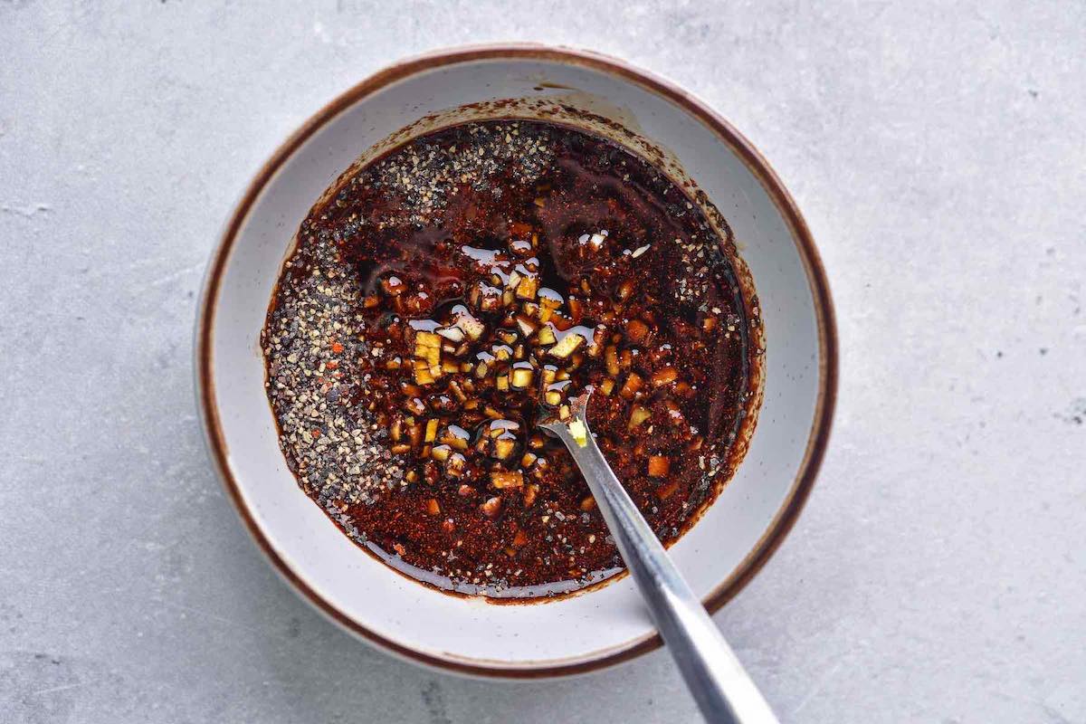 marinade ingredients in a bowl.