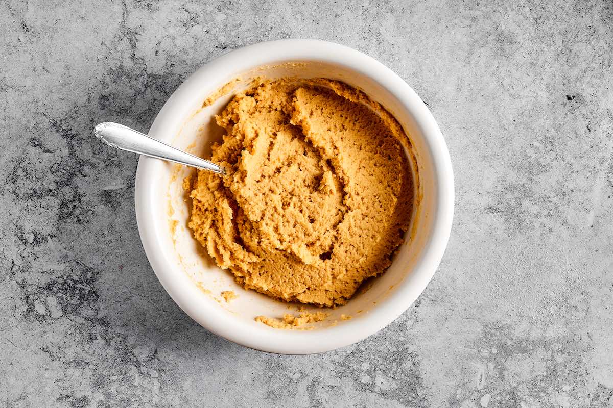 coconut flour bread batter in a bowl.