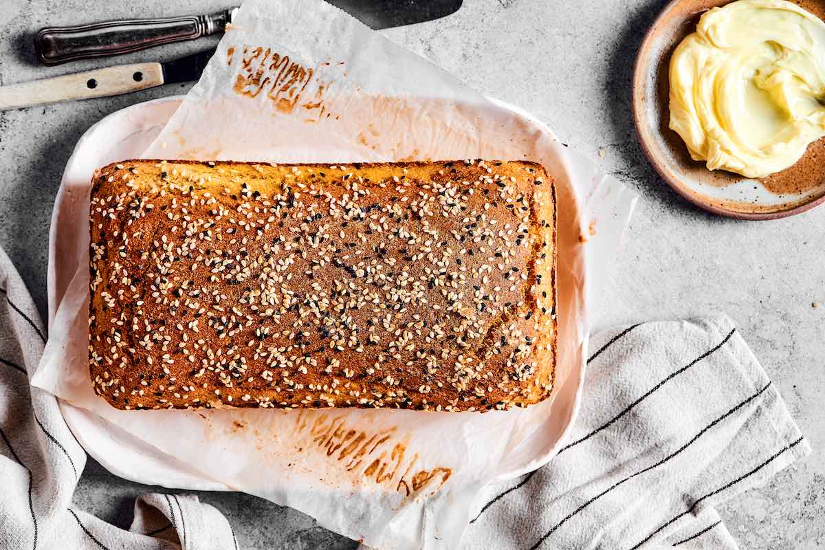 freshly baked coconut flour bread.